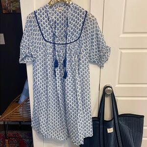 Blue Patterned Mini Dress